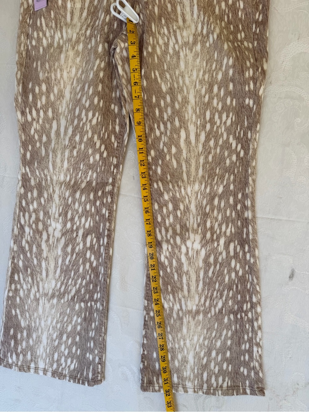 wild fable Deer Print Brown & Cream Spotted Flare Jeans - Picture 6 of 10